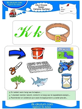 Çocuklar İçin K Sesi Çalışma Sayfaları 